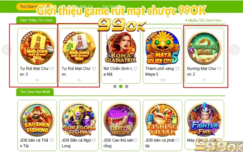Giới thiệu game rút mạt chược 99OK